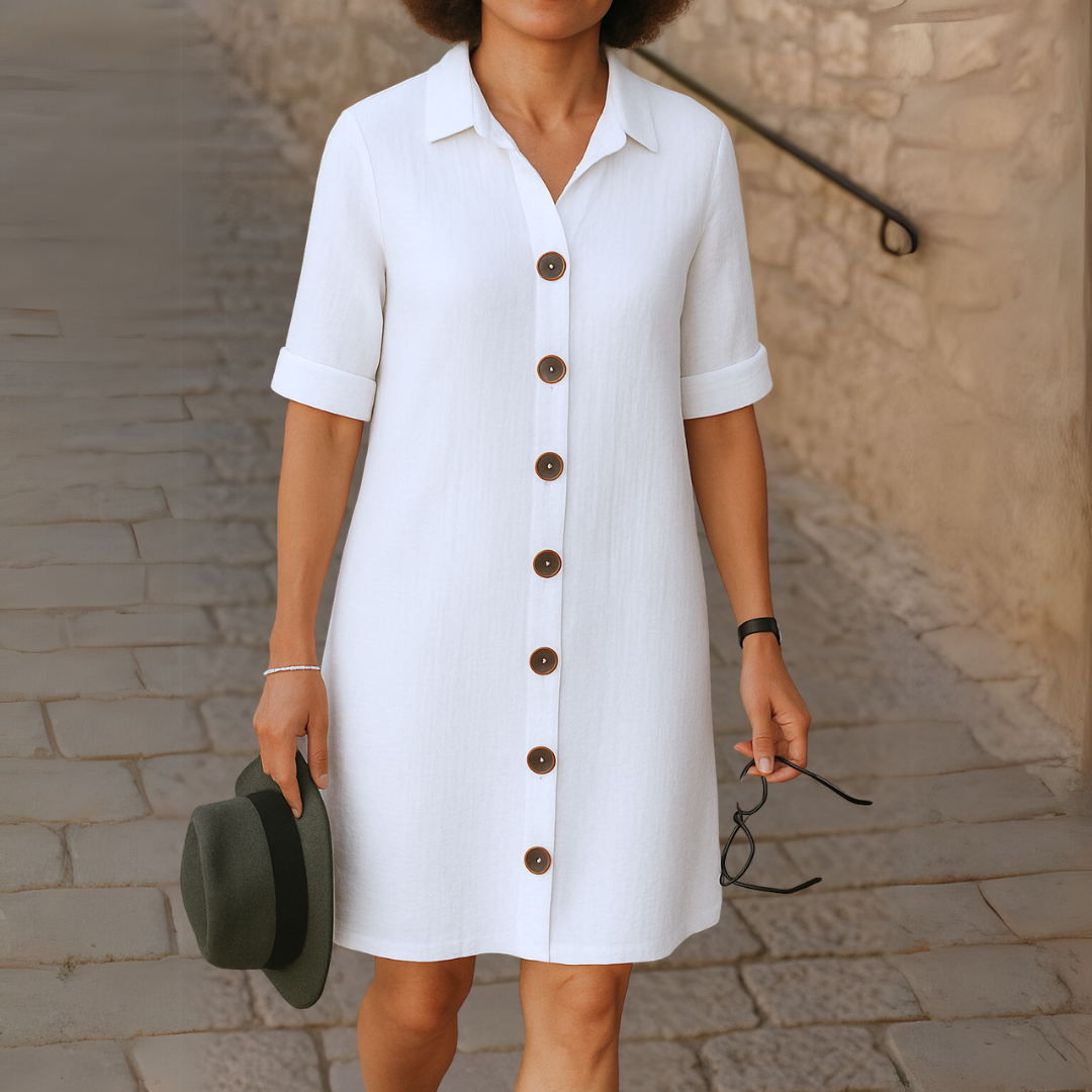 Ria™ | Élégante robe chemise longue
